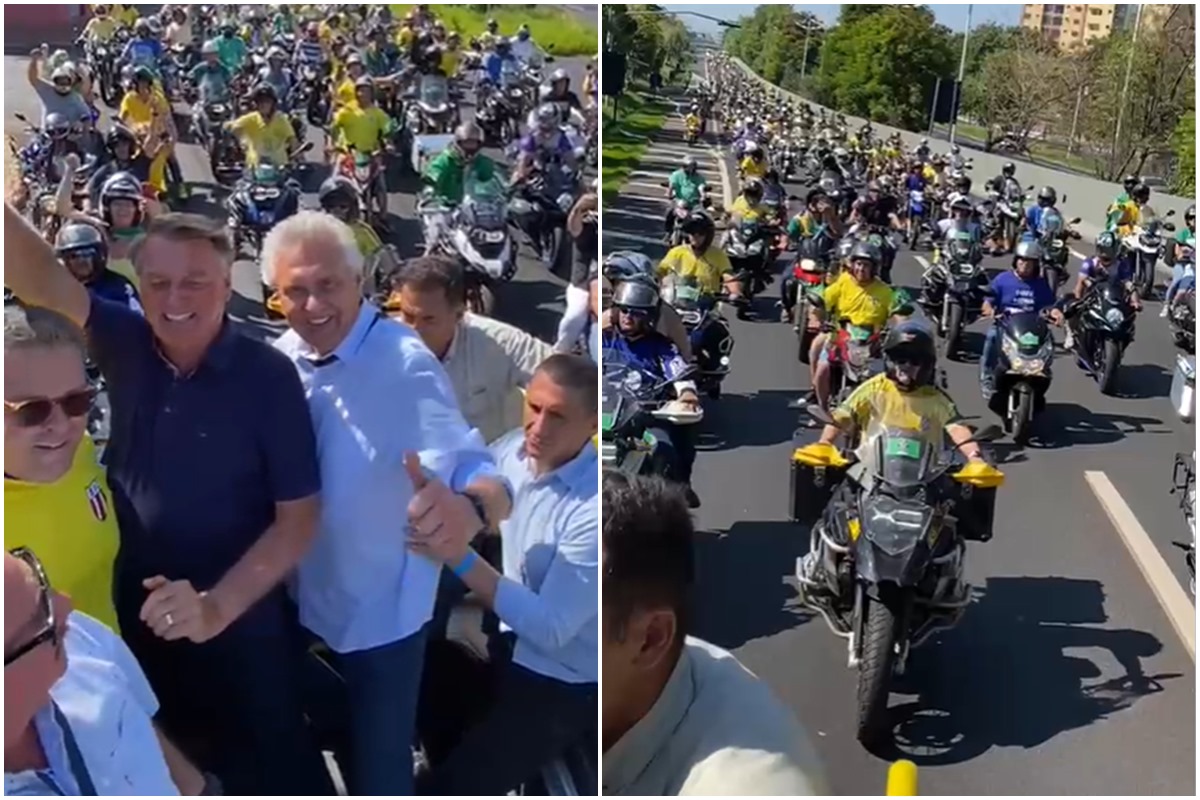 ao-lado-de-caiado,-bolsonaro-participa-de-motociata-em-ribeirao-preto
